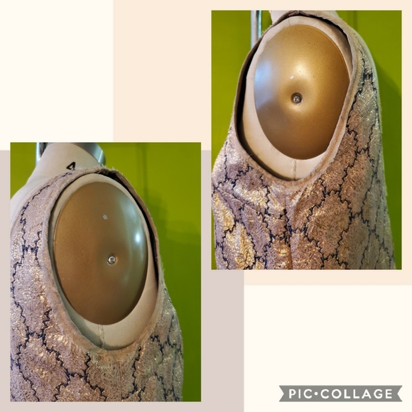 Prada Metallic Tapestry V-Neck Side Zip Tank Top - Picture 3 of 6